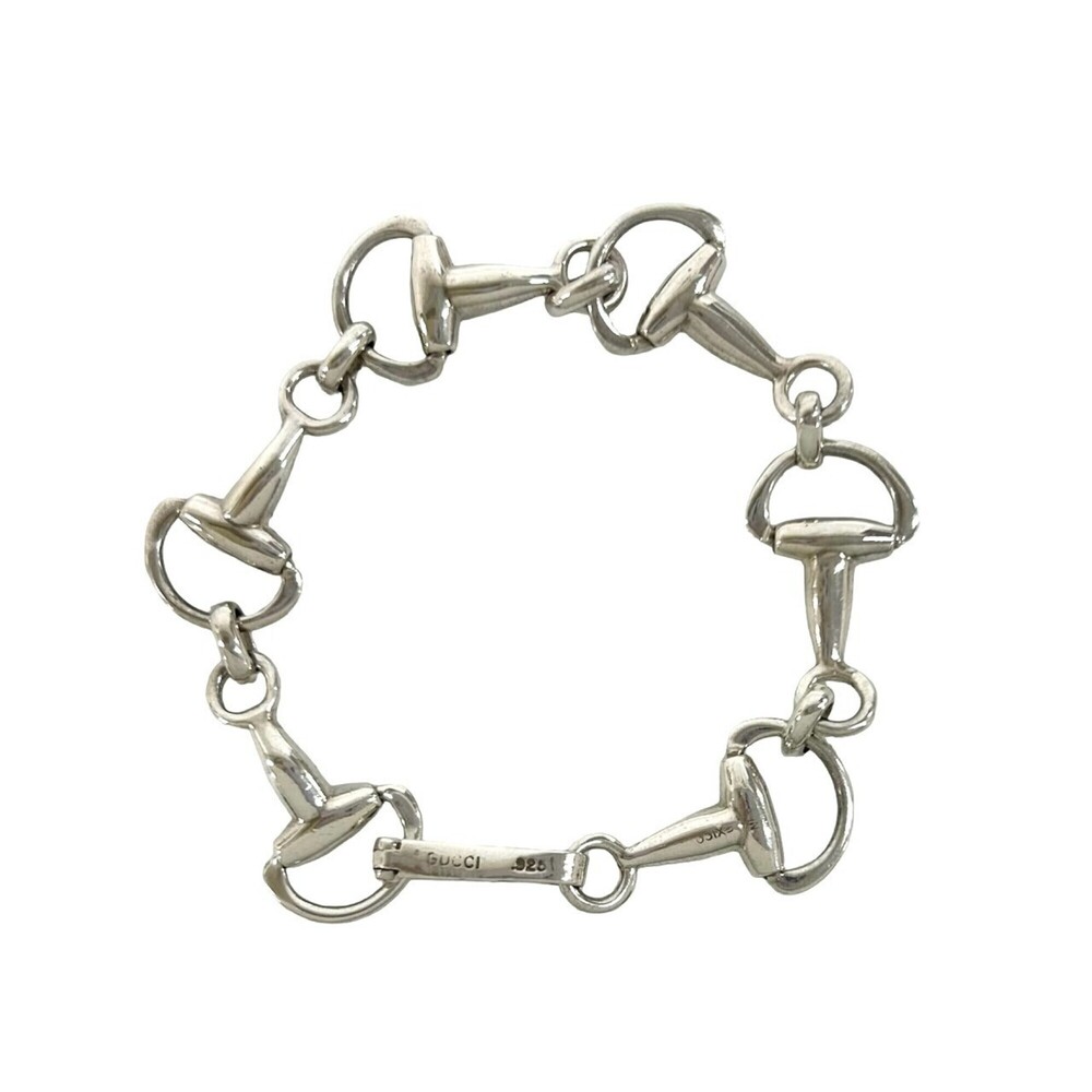 GUCCI Horsebit Bracelet, Tom Ford Era, Sterling Silver 925 Chain Bangle Acces...